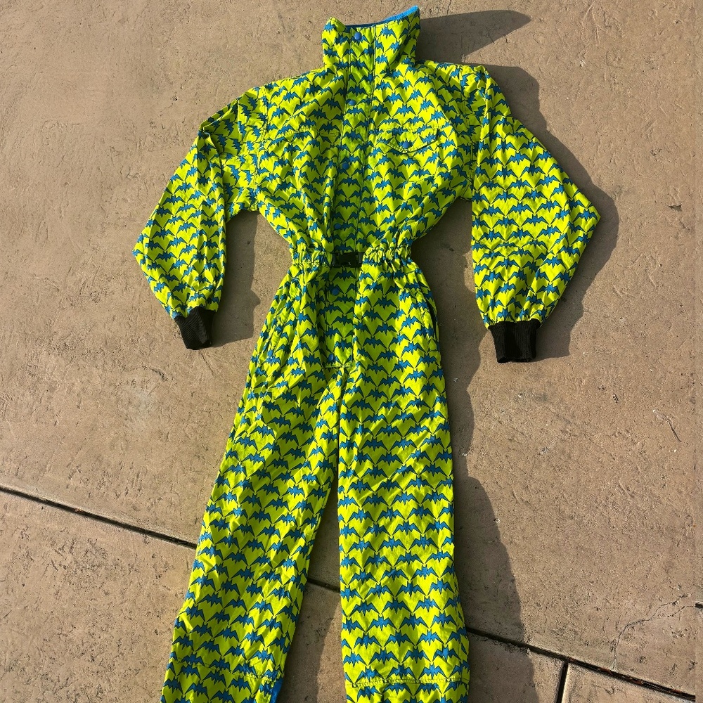 RARE Life's A Beach SurfGear "Sno-Gear" Suit - Iconic 1980s BATS Print
